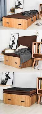 pro idee s cardboard paper bed folds up into bench quickly diy cardboard furniture cardboard furniture furniture