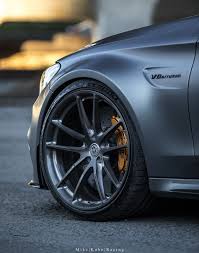 Mercedes Benz C63s Amg With Hre P104 In Brushed Dark Clear Benz Car Wheels Mercedes