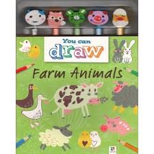 Guess what the animal is before finishing the drawing! You Can Draw Farm Animals 5 Pencil Set