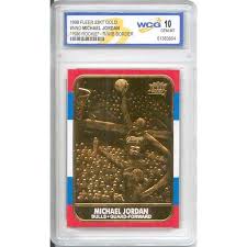 The latest auction comes more than a week after an autographed fleer jordan card was. Michael Jordan 1986 Fleer Rookie 23kt Gold Card R W B Border Graded Gem Mint 10 Walmart Com Walmart Com