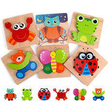 Jigsaw puzzles for kids with a variety of animal pictures. Slotic Wooden Puzzles For Toddlers Animal Jigsaw Puzzles For 1 2 3 Years Old Boys Girls Kids Educational Toys 6 Pack Buy Online In Bahamas At Bahamas Desertcart Com Productid 160438677