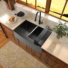 Lordear 30 inch matte black farmhouse kitchen sink apron front sink stainless steel. Farmhouse Kitchen Sinks At Kitchenfaucets Com