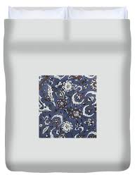 An Ottoman Iznik style floral design pottery polychrome, by Adam Asar, No  15d Duvet Cover