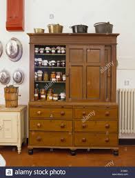 antique kitchen dresser stock photo