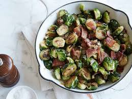 Pan Roasted Brussels Sprouts With Bacon Recipe Food Network Recipes Brussels Sprouts Recipe Roasted Brussel Sprouts