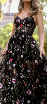 Looking forward to give a black dresses have always been a timeless staple for every wardrobe. Black Prom Dress With Embroidered Flowers Cheap Online