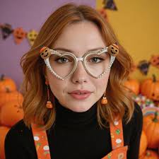 Halloween Cedriea Heart Pumpkin Glasses