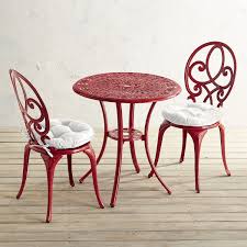 Dahlia Red Cast Aluminum Bistro Set Outdoor Furniture Sale Patio Dining Set Patio Decor