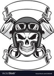  Vector Of Skull Wearing Retro Motorbike Helmet Download A Free Preview Or High Quality Adobe Illustrator Ai Eps Pdf And Hi Skull Helmet Vector Helmet Tattoo