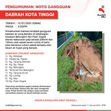 Gangguan bekalan air tidak berjadual dijangka akan berlaku di tujuh wilayah iaitu di kuala lumpur, petaling, klang/shah alam, kuala selangor, hulu selangor, gombak dan kuala langat bermula pagi tadi. Ranhill Saj Setitis Yang Bermakna Fotos Facebook