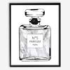 Woman & chanel perfume canvas wall decor features a metallic silver mdf frame with a stretched canvas inside. 1