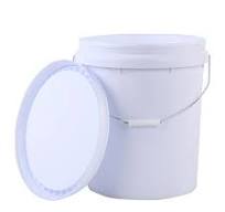 Empty Plastic Pail 22 Liter Durable White Round Plastic Paint Bucket with  Lid and Handle Tool