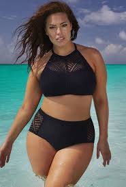 This gorgeous and geeky plus size swimwear and cover ups are flattering and nerdy. Charlatan High Neck Bikini Set Black Black High Neck Bikinis Swimsuits For Big Bust Plus Size Bikini