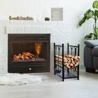 Hearth Center Fireplace Tool Set & Log Bin, Black, 5-pc Panacea