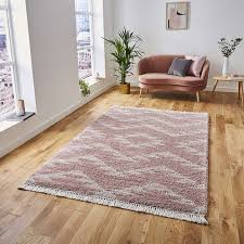 Black And White Boho Rug Dunelm Boho 8733 Rose Rug Plain Rugs Pink Rug Shaggy Rug