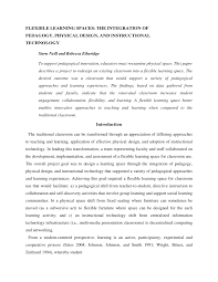Aspects of the classroom that shape this type of environment include comfort, choice, and. Pdf Flexible Learning Spaces The Integration Of Pedagogy Physical Design And Instructional Technology