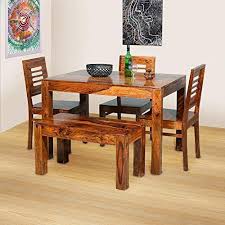 Find the ideal 4 seater dining set to suit your family at danetti. Sheesham Wood 4 Seater Dining Table Set With Chairs Honey Teak Brown
