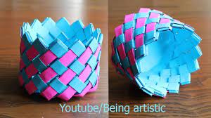 Easy Way To Make Paper Basket Paper Craft Home Decor Cool Paper Crafts Paper Weaving Paper Basket Diy