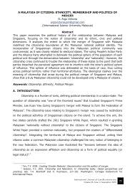 (1) the federation shall be known, in malay and in english, by the name malaysia. Pdf A Malaysia Of Citizens Ethnicity Membership And Politics Of Merger