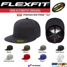 Details About Flexfit 6210 Premium Flat Bill Baseball Hat Yupoong Wool Fitted Cap Flatbill 210