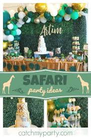 Theme 1st Birthday Party Ideas For Boys Safari Glam Birthday Glam Safari 1st Birthday Party Catch My Party Safari Theme Birthday Party Safari Party Decorations Safari Birthday Party