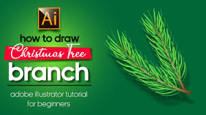 Christmas pine branches with holly ornaments vector illustration 04 eps file. How To Draw A Christmas Tree Branch Adobe Illustrator Tutorial Youtube