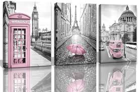 Maybe you would like to learn more about one of these? Amazon Com Paris Eiffel Tower Decor For Bedroom For Girls Pink Paris Theme Room Decor Wall Art Canvas Black And White Art Eiffel Tower Pictures Decorations London Big Ben Tower Eiffel Tower Painting