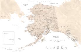 If you plan to drive these highways in alaska and the north, don't start without our detailed. Map Of Detailed Map Of Alaska In Neutral Watercolor Maps Of All Cities And Countries For Your Wall