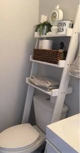 Over The Toilet Ladder Shelf Choose Color Stain Paint Bathroom Storage Leaning Ladd Salle De Bain Fonctionnelle Decoration Salle De Bain Idee Deco Bricolage