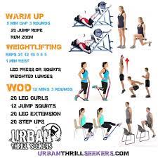 Resistant Leg Curls Jump Squats Leg Extension Step Ups Leg Press Squats Weighted Lunges Endurance T Wod Workout Best Crossfit Workouts Endurance Workout