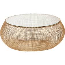 On square coffee tables, try dividing the surface into quadrants and display an arrangement of four main items: Kare Design Cesta Gold Coffee Table Wayfair Co Uk