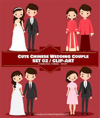 Cute Chinese Wedding Couple Clip Art Clip Art Illustration Etsy In 2022 Cartoon Clip Art Chinese Wedding Wedding Couples
