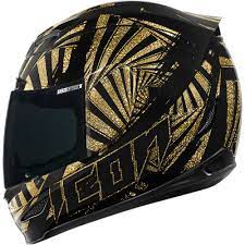 Icon Airmada Spaztyk Gold Motorcycle Helmets Womens Motorcycle Helmets Purple Motorcycle
