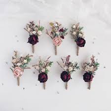Boutonniere In 2020 Burgundy And Blush Wedding Wedding Flower Arrangements Boutonniere Wedding