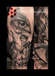 Black And Grey Realism Tattoo Artists Scotland Black And Grey Realistic Eye Skull Hour Glass Morph Eye Tattoo Realistic Eye Tattoos