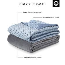 Posh Hasani 60 X80 Mink Velvet Weighted Blanket Throw Light Blue 25 Lbs B17020 25lbq Cx
