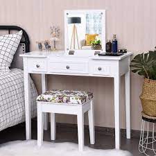 This costway vanity table ($130) can also double as a desk. Costway Vanity Dressing Table Flip Top 7 Compartments Makeup Desk Target