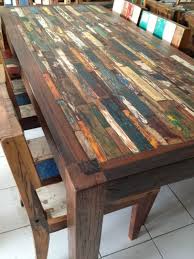 Amusing Recycled Dining Tables Reclaimed Wood Amp Steel Dining Table With Bench Would Be Interesting To Carve Out Sect Boat Furniture Diy Furniture Wood Table