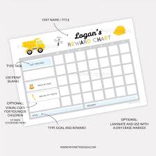 Check spelling or type a new query. Reward Chart Printable For Boys Construction Truck My Party Design