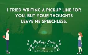 The following is one of those you'll find online in one form or another, but it's not a bad approach. 60 Pickup Lines For Girl To Make Her Smile