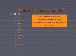 Modal verbs in spanish in spanish, we cannot always use a direct translation of english modal verbs. English Modal Verbs En Espanol