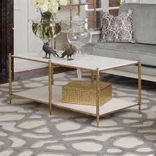 Faura rectangular marble side table. Arbor Cocktail Table Brass White Marble