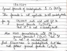 The General Formula Of Carbohydrates Is