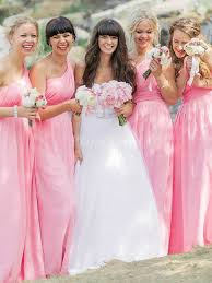 Glowing Candy Pink Sleeveless A Line One Shulder Long Bridesmaid Dresses Bridesmaid Dresses Long Chiffon Candy Pink Bridesmaid Dresses Sleeveless Bridesmaid Dresses
