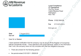 Close your letter with one meaningful sentence. Hmrc Objection To Company Strike Off