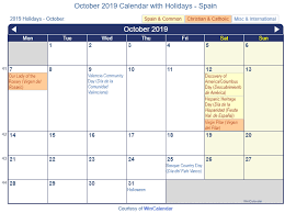 October 2019 Spain Holidays Calendar Holiday Calendar Australia Holidays Spain Holidays