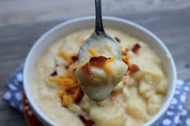 Evenly top individual servings with remaining this recipe for potato soup includes bacon, onion, ham, sour cream, cheddar cheese, green. Baked Potato Soup