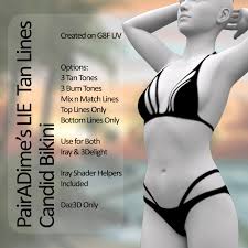 PairADimes LIE Tan Lines Candid Bikini 3D Figure Assets PairADime
