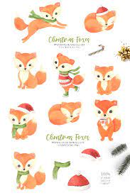 Watercolor Winter Fox Clipart Png Watercolor Fox Clip Art Card Making Sets