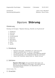 Bipolare Storung Referat Studocu